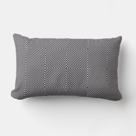 Zwart-wit Op Art Diamond Stripe geometrisch Kussen