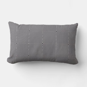 Zwart-wit Op Art Diamond Stripe geometrisch Kussen