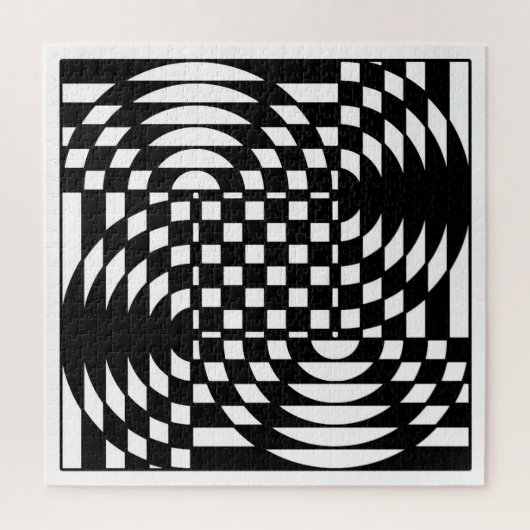 Zwart-Wit Op-Art Legpuzzel (Verticaal)