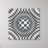 Zwart wit op art optische illusie canvas print (Voorkant)