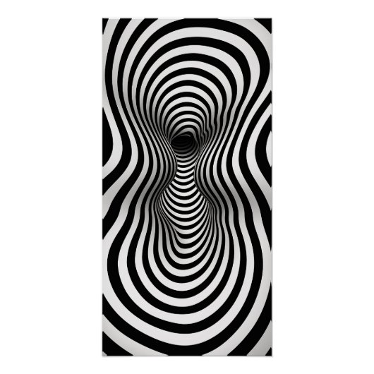 Zwart-wit Op-art Perfect Poster (Voorkant)