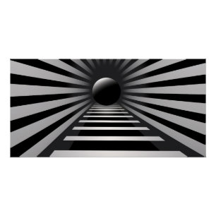 Zwart-wit Op Art Perfect Poster