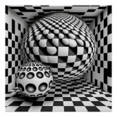 Zwart-wit op-art perfect poster (Voorkant)