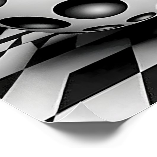 Zwart-wit op-art perfect poster (Hoek)