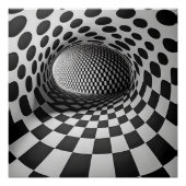 Zwart-wit op-art perfect poster (Voorkant)