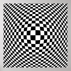 Zwart-wit Op Art Poster