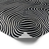Zwart-wit Op Art Spiraalpatroon Poster (Hoek)