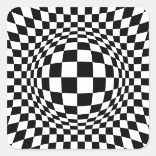 Zwart-wit Op Art Square Vierkante Sticker