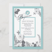 Zwart-wit op blauwe uitnodiging (Voorkant)