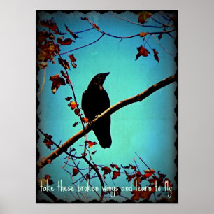 Zwart-wit op boomvertakking Origineel fotoontwerp Poster
