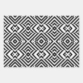 Zwart-wit op geometrische patronen inpakpapier vel (Voorkant)