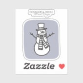 Zwart-wit op grijze modder Winter Snowman Sticker (Vel)