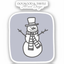 Zwart-wit op grijze modder Winter Snowman Sticker