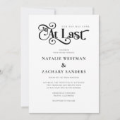 Zwart Wit op laatste bruiloft uitnodiging (Voorkant)