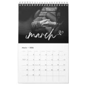 Zwart-wit op maat Foto naam nieuw jaar Kalender (Mar 2026)