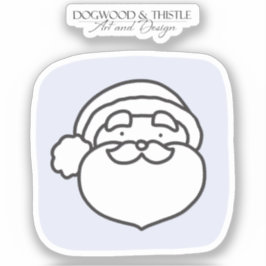 Zwart-wit op Paarse kerstkerstkerstkerstkerstman Sticker