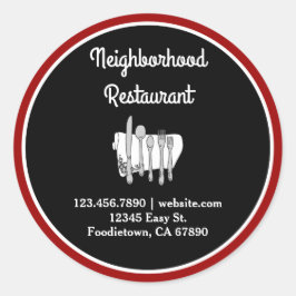 Zwart-wit op Red Custom Restaurant Stickers