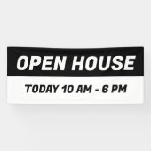 Zwart & Wit Open Huis l Onroerend goed Spandoek (Horizontaal)