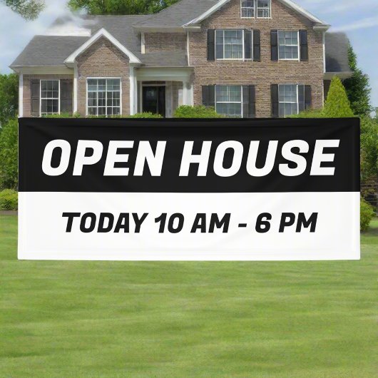 Zwart & Wit Open Huis l Onroerend goed Spandoek