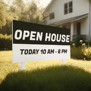 Zwart & Wit Open Huis l Onroerend goed Spandoek