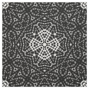Zwart-wit, opengewerkt, geometrisch, kantdeel stof