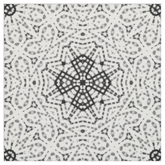 Zwart-wit opengewerkt geometrisch patroon stof