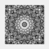 Zwart wit, openwerk, mandala magneet (Voorkant)