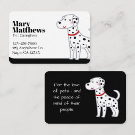Zwart-wit oprechte Pet Sitter Visitekaartje