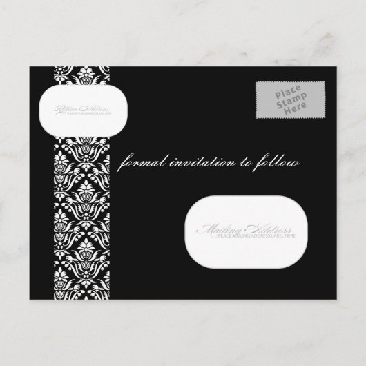 Zwart-wit opslaan Datum Aankondigingskaart (Achterkant)