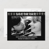 Zwart-wit opslaan Datum Aankondigingskaart (Voorkant / Achterkant)