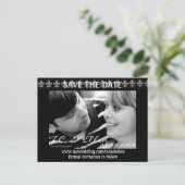 Zwart-wit opslaan Datum Aankondigingskaart (Staand voorkant)