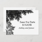 Zwart-wit opslaan Datum Aankondigingskaart (Voorkant / Achterkant)