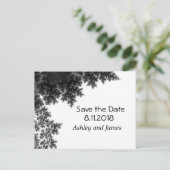 Zwart-wit opslaan Datum Aankondigingskaart (Staand voorkant)
