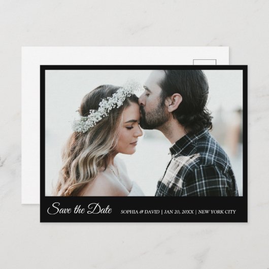 Zwart-wit opslaan Datum foto Briefkaart (Voorkant / Achterkant)