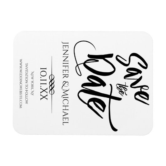 Zwart-wit opslaan Datum Magneet (Horizontaal)