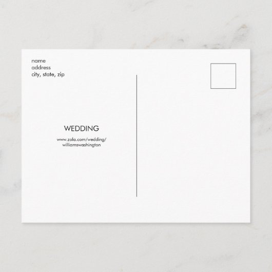 Zwart-wit opslaan Datum Uitnodiging Briefkaart (Achterkant)