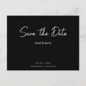 Zwart-wit opslaan Datum Uitnodiging Briefkaart (Voorkant)