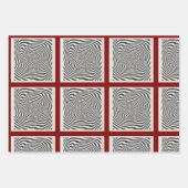 Zwart-wit Optic Vortex Swirl Inpakpapier Vel (Voorkant 3)