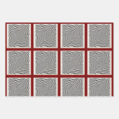 Zwart-wit Optic Vortex Swirl Inpakpapier Vel (Voorkant 2)
