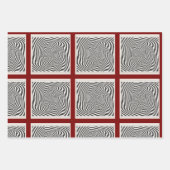 Zwart-wit Optic Vortex Swirl Inpakpapier Vel (Voorkant)