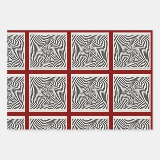 Zwart-wit Optic Vortex Swirl Inpakpapier Vel (Voorkant)