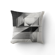 Zwart-wit Optical Line Art Sierkussen