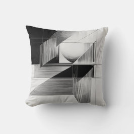 Zwart-wit Optical Line Art Sierkussen