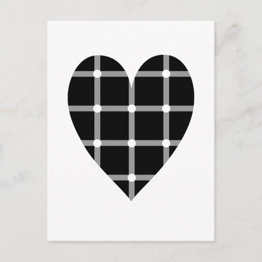 Zwart-wit optisch lichthart briefkaart (Voorkant)