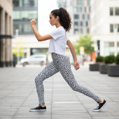 Zwart-wit optisch lichtmozaïekpatroon leggings