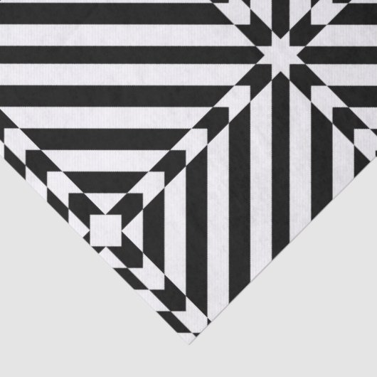 Zwart-wit optisch lichtmozaïekpatroon tissuepapier (Detail)