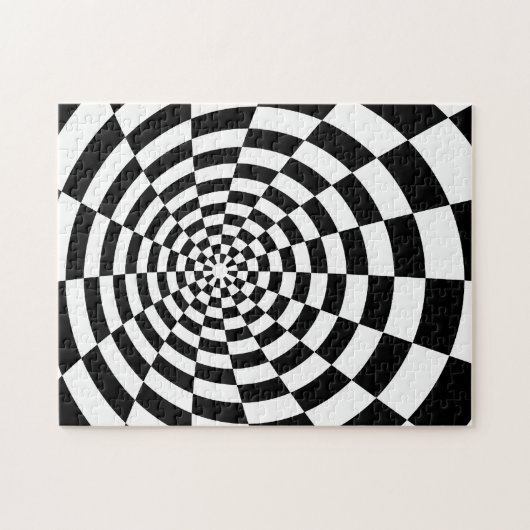 Zwart-wit optisch patroon legpuzzel (Horizontaal)