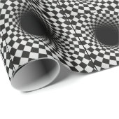 Zwart-wit optische illusie gat cadeaupapier (Rol Hoek)