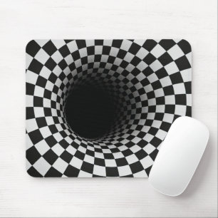 Zwart-wit optische illusie gat muismat