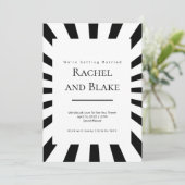 Zwart + Wit Optische Illusie Huwelijksuitnodiging Kaart (Staand voorkant)